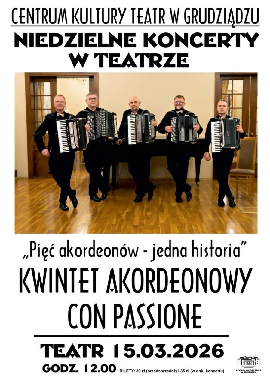 Ilustracja do wpisu: Koncert Niedzielny: „Pięć akordeonów – jedna