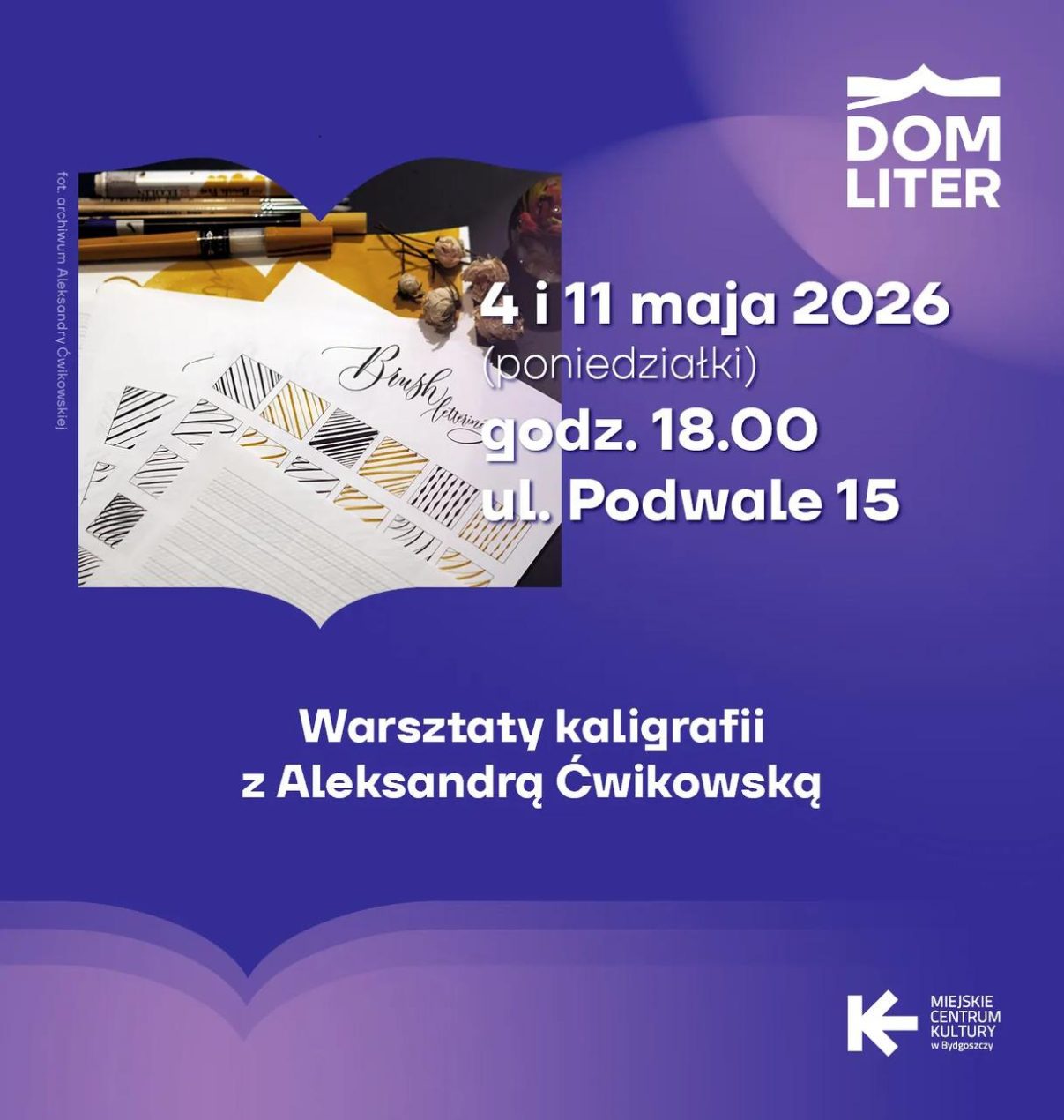 Ilustracja do wpisu: Warsztaty kaligrafii z Aleksandrą Ćwikowską