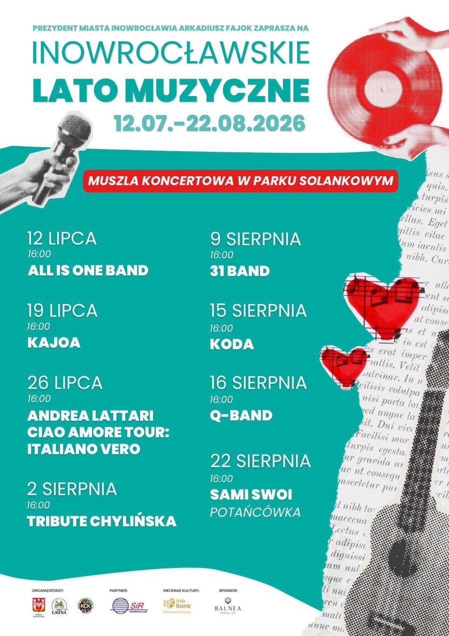 Ilustracja do wpisu: Inowrocławskie Lato Muzyczne 2026: 31 Band