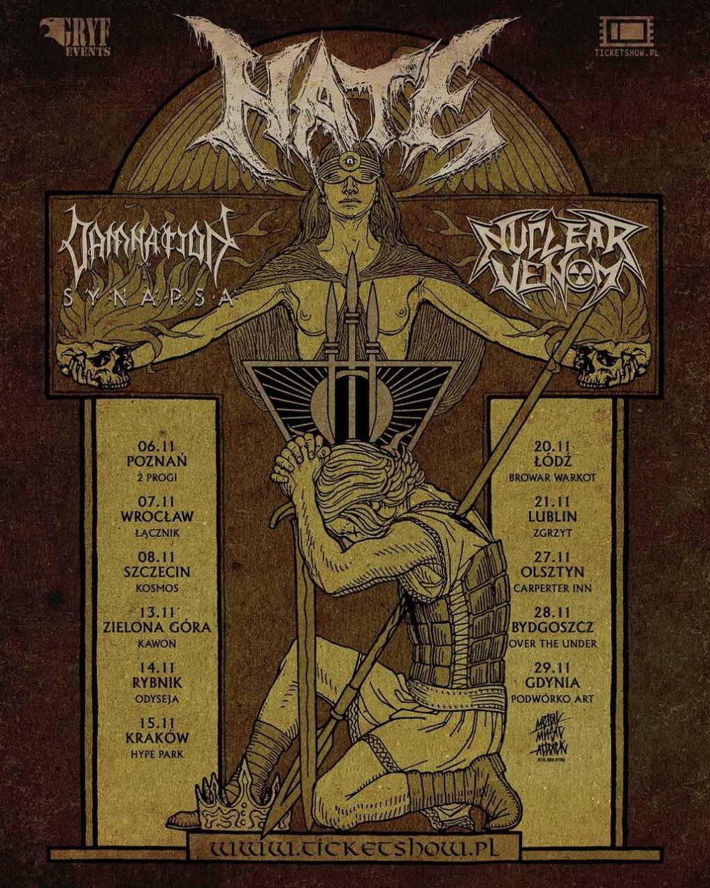 Ilustracja artykułu: Hate, Synapsa, Damnation, Nuclear Venom /