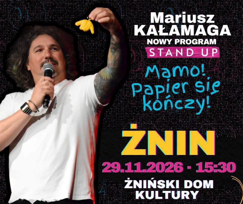 Ilustracja do wpisu: Stand-up – Mariusz Kałamaga „Mamo! Papier
